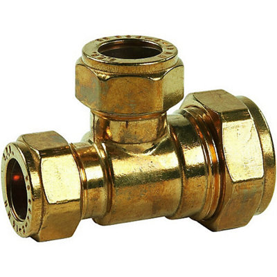 Plumbright Compression One End Branch Reduced Tee 22mm X 15mm X 22mm P703.15 from B&Q