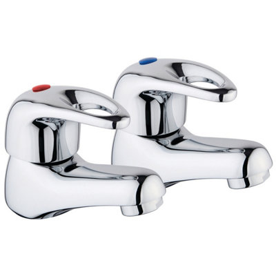 Iflo Bilbao Bath Pillar Taps Chrome from B&Q