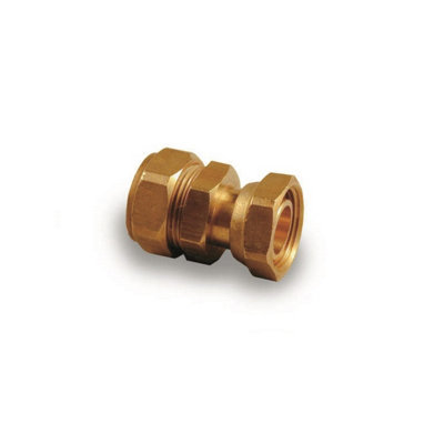 Plumbright Compression Swivel Straight Tap Connector 15mm X 3/4" G32707515 from B&Q