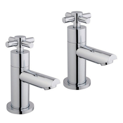 Iflo Chrome Calm Bath Pillar Taps from B&Q