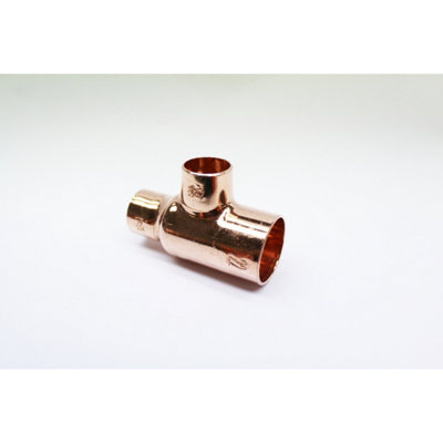 Plumbright Endfeed Tee Reduced End Branch 22 X 15 X 15mm 78910 from B&Q