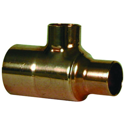 Plumbright Endfeed One End Branch Reducer Tee 28 X 22 X 22mm 30053832 from B&Q