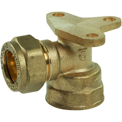 Plumbright Compression Wall Plate Elbow Female 15mm X 1/2" Dzr L803Wpdr.2 from B&Q