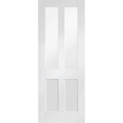 XL Joinery Internal White Primed Malton Shaker With Clear Flat Glass2040 X 726 X 40mm from B&Q