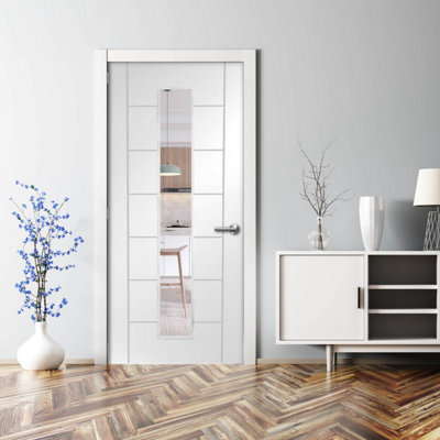 XL Joinery Internal White Primed Palermo 1 Light With Clear Glass1981 X 838 X 35mm (33") from B&Q