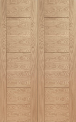 Xl Joinery Palermo Internal Oak Rebated Door Pair 1981 X 1524 X 40mm (60") from B&Q