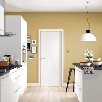 B&Q -  Internal Salerno White Primed Fire Door 1981 X 762 X 44mm (30")