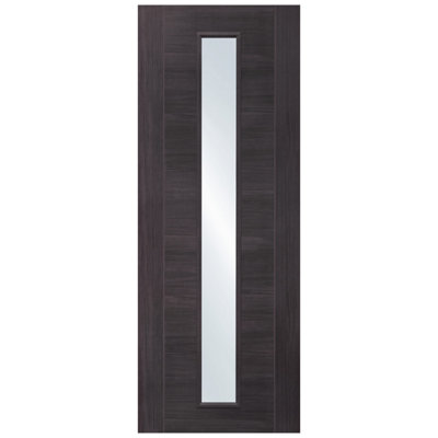 Xl Joinery Internal Laminate Umber Grey Forli Door With Clear Glass 1981 X 686 X 35mm (27") from B&Q
