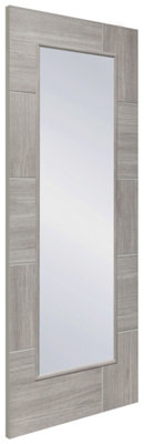 Xl Joinery Internal Laminate White Grey Ravenna With Clear Glass Door2040 X 826 X 40mm from B&Q