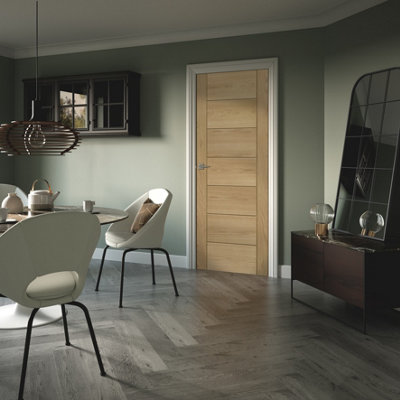 XL Joinery Internal Oak Palermo Fire Door2040 X 826 X 44mm from B&Q