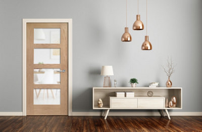 XL Joinery Internal Oak Shaker With Obscure Glass2040 X 926 X 40mm from B&Q