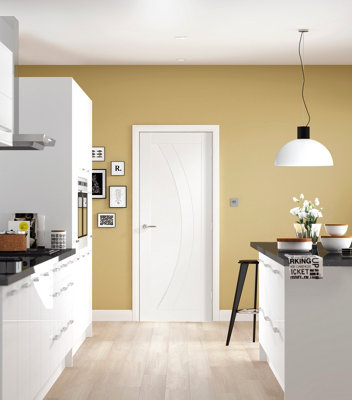 Xl Joinery Internal Salerno White Primed Door 2040 X 926 X 40mm from B&Q