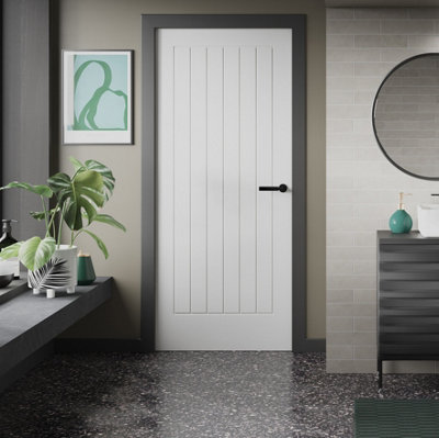 XL Joinery Internal White Primed Suffolk Fire Door2040 X 826 X 44mm from B&Q
