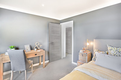 XL Joinery Internal Laminate White Grey Palermo2040 X 926 X 40mm from B&Q