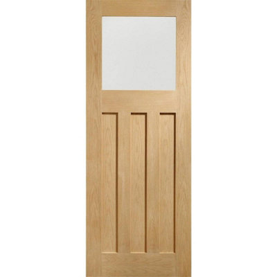 XL Joinery Internal Oak Pre-Finished Dx With Obscure Glass1981 X 686 X 35mm (27") from B&Q