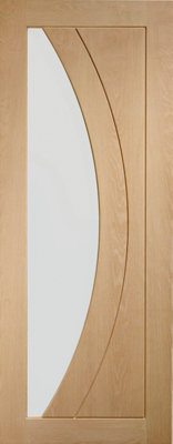 XL Joinery Internal Oak Pre-Finished Salerno Fire Door With Clear Glass1981 X 762 X 44mm (30") from B&Q