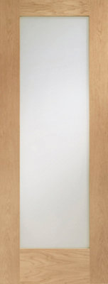 XL Joinery Internal Oak Pre-Finished P10 Fire Door With Clear Glass1981 X 762 X 44mm (30") from B&Q