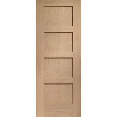 XL Joinery Internal Oak Pre-Finished Shaker 4 Panel Fire Door2040 X 726 X 44mm from B&Q