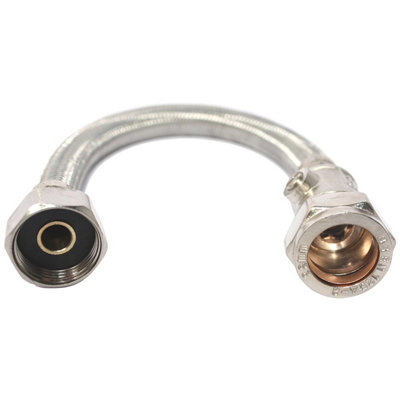 Plumbright Compression X Union Nut With Service Valve Flexible Hose 22mmx3/4"500mm (Braided Single) Jliv2234-50 from B&Q