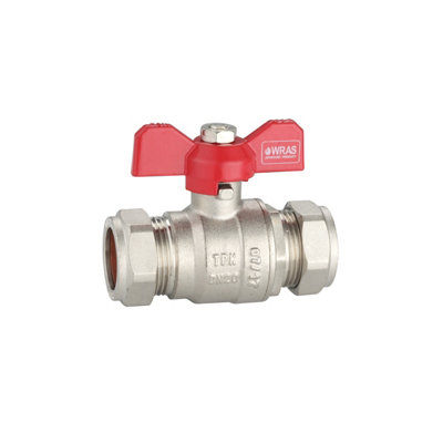 Plumbright T-Bar Ball Valve Red 28mm Prtbv28Red from B&Q