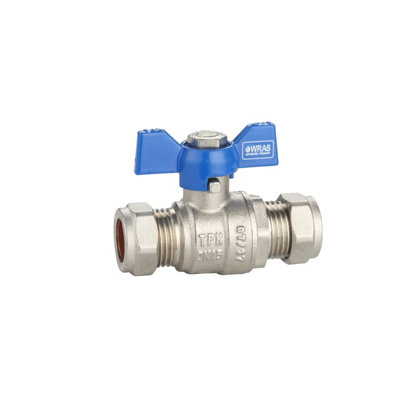 Plumbright T-Bar Ball Valve Blue Handle 28mm Prtbv28Blu from B&Q
