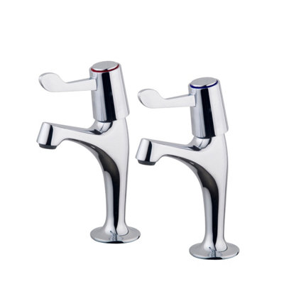  - Iflo New Lever Kitchen Sink Pillar Taps Pair 1/4 Turn