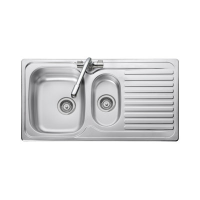 Iflo Stainless Steel 1 Taphole Kitchen Sink 1.5 BowlReversible from B&Q