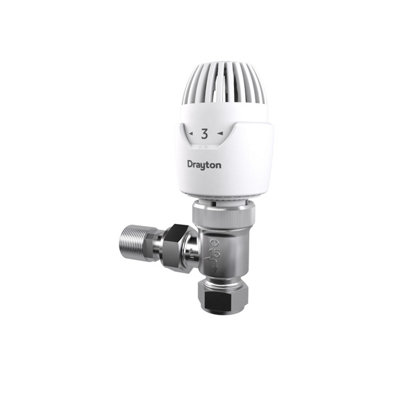 B&Q -  Rt212 15mm Angled Thermostatic Radiator Valve & 10mm Pushfit Elbow 08 09 211