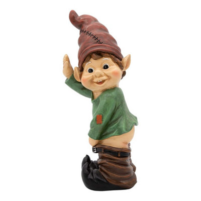 GardenKraft Naughty Gnome Garden Statue from B&Q