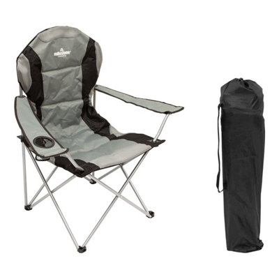 Milestone Camping Deluxe Outdoor Folding ChairGrey from B&Q