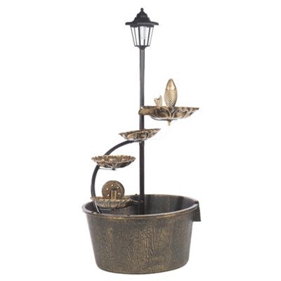 GardenKraft Cascading Water Feature With Lotus Leaves & Barrel from B&Q