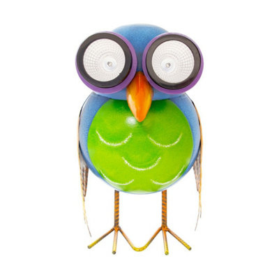 Gardenkraft Metal Owl Garden Ornament With Solar Powered Light