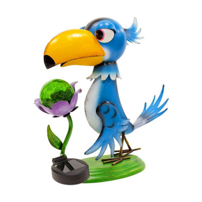 Gardenkraft Metal Toucan Garden Ornament With Solar Powered Light
