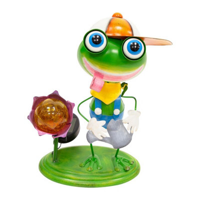 GardenKraft Metal Frog Garden Ornament With Solar Powered Light from B&Q