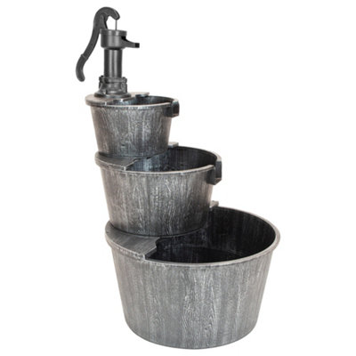 GardenKraft 3-Tier Barrel Cascading Water Feature from B&Q