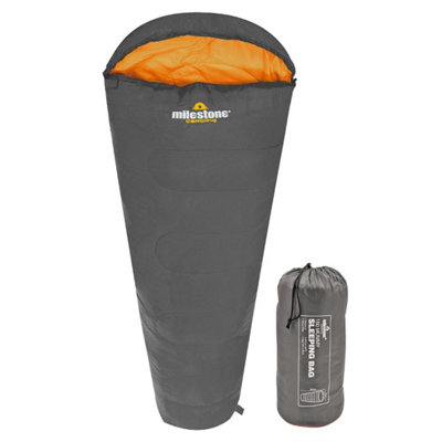 Milestone Camping Mummy Single Layer Sleeping BagBlack from B&Q