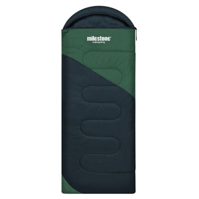Milestone Camping Hooded Envelope Insulated Sleeping Bag from B&Q