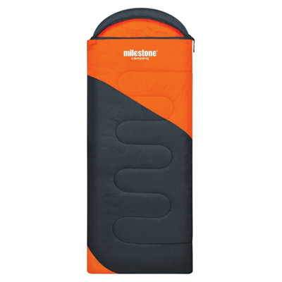 Milestone Camping Hooded Envelope Insulated Sleeping Bag from B&Q