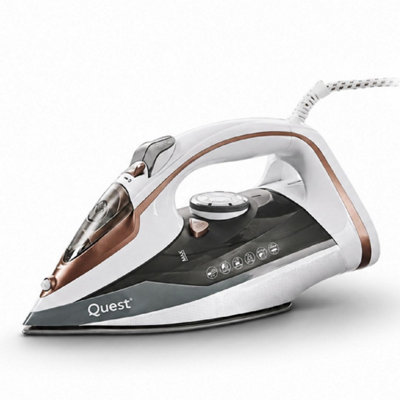 Quest Power Pro 34139 3000W Steam Iron in White with Ceramic Soleplate and 320ml Tank - Image 3