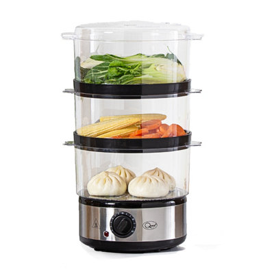 Quest 35220 3 Tier Electric Food Steamer / 7.2L / 3 Stackable Cooking Baskets & Rice Bowl / 60 Minute Timer Function - Image 6