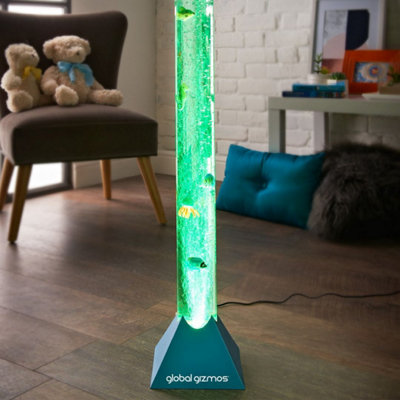 Global Gizmos Standing Fish Bubble LampMetallic Blue Base from B&Q