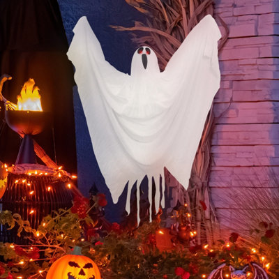 Global Gizmos Hanging Ghost Halloween Decoration / Light & Sound Effects / Motion Activated / Battery Powered from B&Q