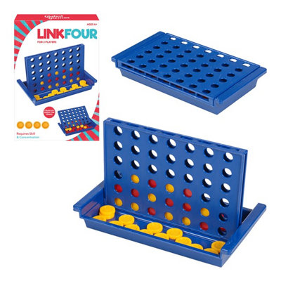 Accessotech Global Gizmos Linkfour Connect Strategy Game Portable Travel Version For Kids And Adults from B&Q