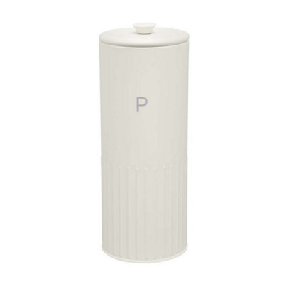 Pasta Tin Metal Ivory Round Spaghetti Food Storage 2.5L Canister Airtight Lid from B&Q