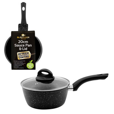 Blackmoor 65820 20Cm Black Non-Stick Sauce Pan With Lid from B&Q