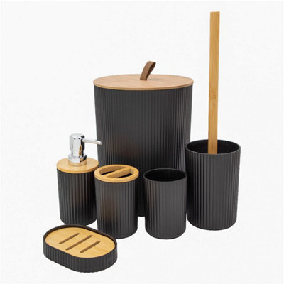 Anika Bathroom Accessory Set In Black