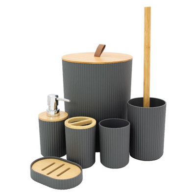 ANIKA Bathroom Accessory Set In Grey