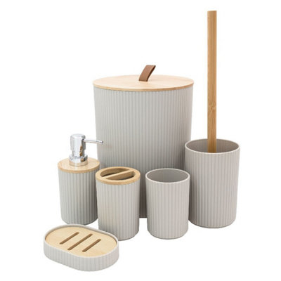 Anika Bathroom Accessory Set In Stone