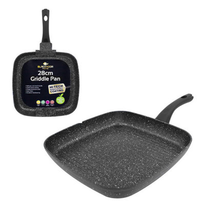 B&Q -  28Cm Black Non-Stick Griddle Pan