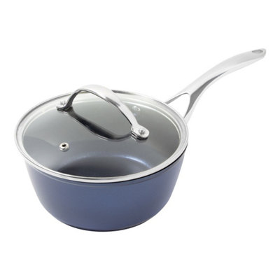 Blackmoor 67469 Ovenproof Blue Pro 20Cm Saucepan With Lid from B&Q